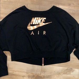 Nike black and gold crop sweatshirt
